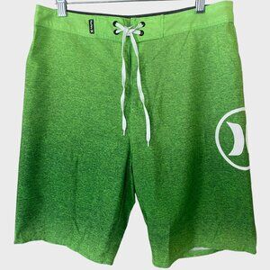 Hurley Axis 3.0 Board Short Mens Size 32 Green Surf Swim Adjustable Beach Trunks